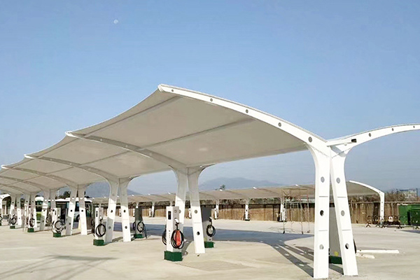 充電樁膜結構車棚雨棚一般選用什么膜材比較合適呢?