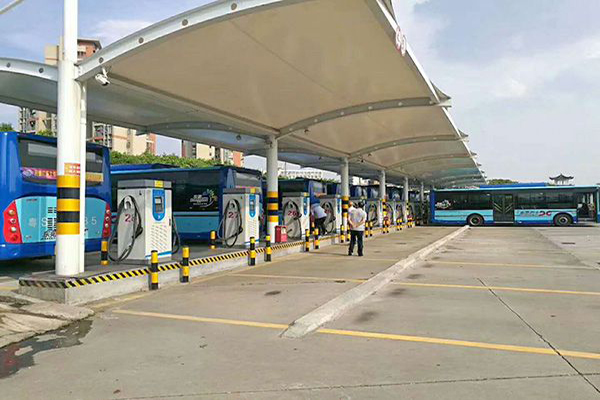 創新科技,天津充電樁膜結構為城市增添亮麗色彩